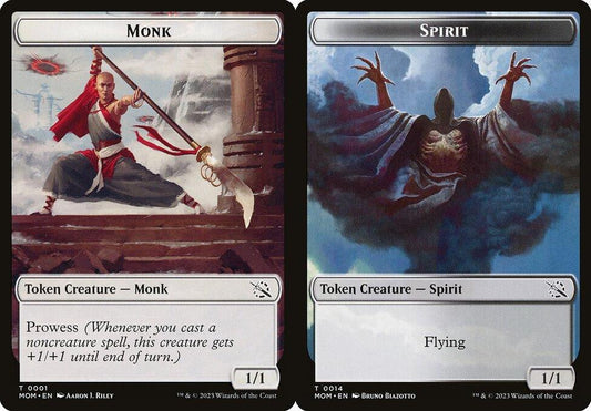 Monk (0001) // Spirit Token (0014) Double-Sided Token - Foil