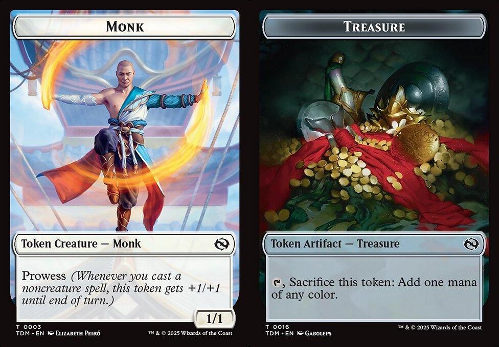 Monk (0003) // Treasure (0016) Double-Sided Token