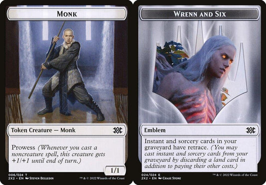 Monk (006) // Wrenn and Six Emblem (024) Double-Sided Token - Foil
