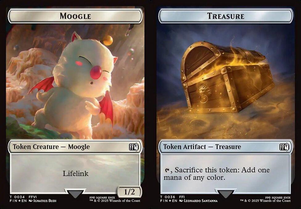 Moogle (0034) // Treasure (0036) Double-Sided Token - Surge Foil