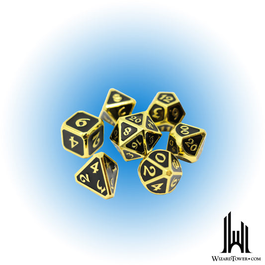 Dice Set - Metal Mythica Gold Onyx 7ct