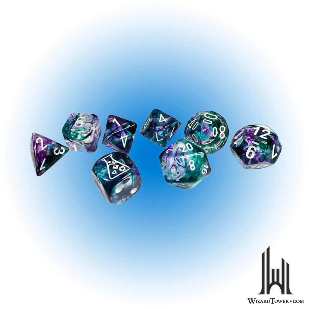 Dice Set - Nebula Fluorite / White 7ct