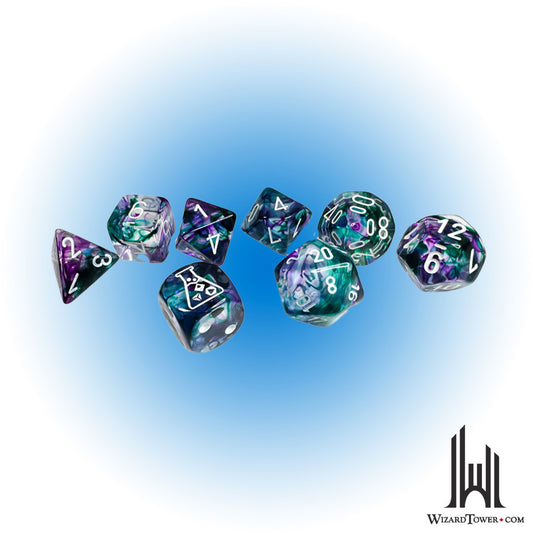 Dice Set - Nebula Fluorite / White 7ct
