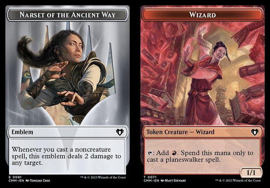 Narset of the Ancient Way Emblem (0081) // Wizard (0071) Double-Sided Token