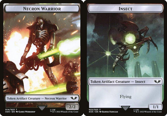 Necron Warrior (014) // Insect (022) Double-Sided Token - Surge Foil