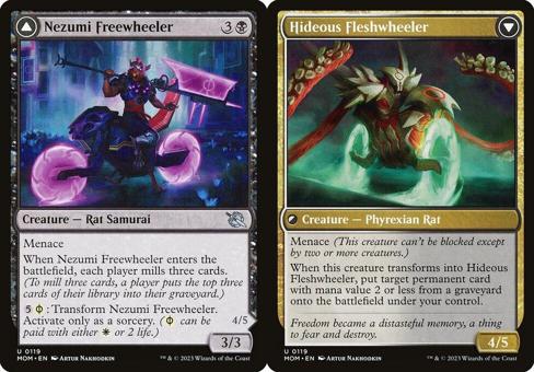 Nezumi Freewheeler // Hideous Fleshwheeler - Foil
