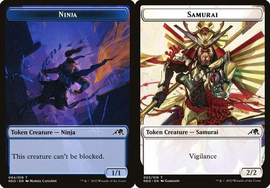 Ninja (004) // Samurai (003) Double-Sided Token - Foil