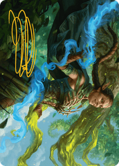 Nissa, Worldsoul Speaker (31/54) Art Card (ADFT) - Gold-Stamped Signature