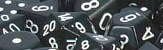 Dice Set - Opaque Black / White 7ct