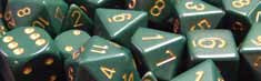 Dice Set - Opaque Dusty Green / Gold 7ct