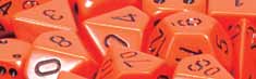 Dice Set - Opaque Orange / Black 7ct