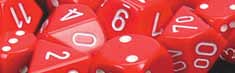 Dice Set - Opaque Red / White 7ct