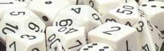 Dice Set - Opaque White / Black 7ct