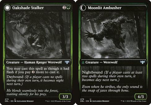 Oakshade Stalker // Moonlit Ambusher - Foil