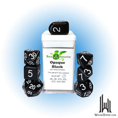 Dice Set - Opaque Black / White Arch d4 7ct
