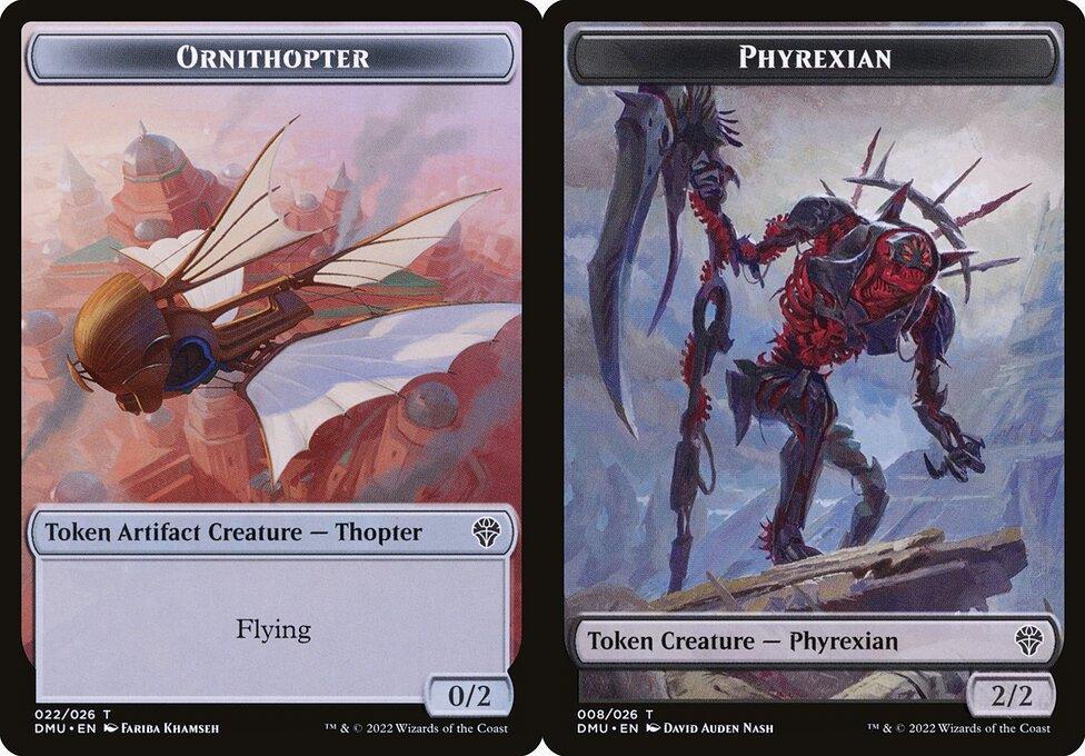 Ornithopter (022) // Phyrexian (008) Double-Sided Token - Foil