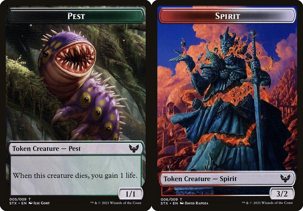 Pest (005) // Spirit (006) Double-Sided Token - Foil