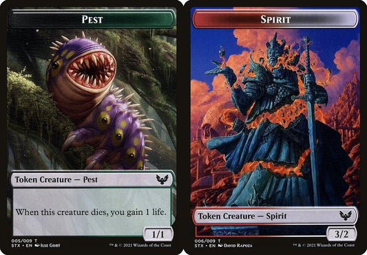 Pest (005) // Spirit (006) Double-Sided Token - Foil