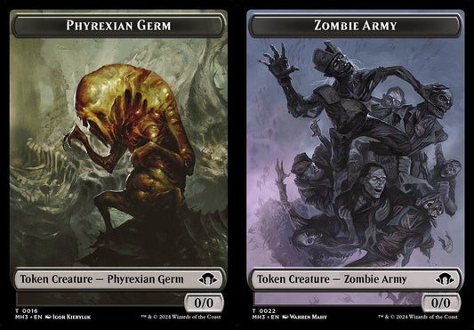 Phyrexian Germ (0016) // Zombie Army (0022) Double-Sided Token - Foil