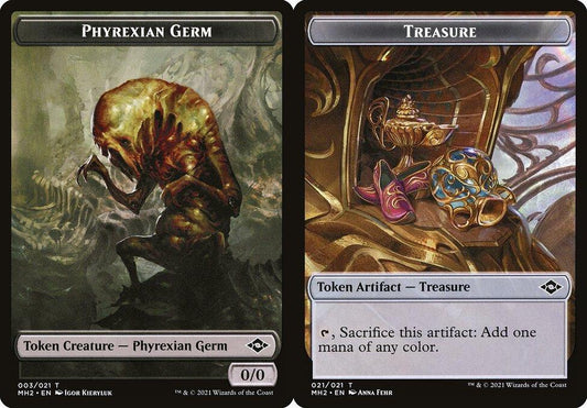 Phyrexian Germ (003) // Treasure (021) Double-Sided Token - Foil