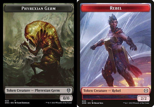 Phyrexian Germ (023) // Rebel (005) Double-Sided Token - Foil