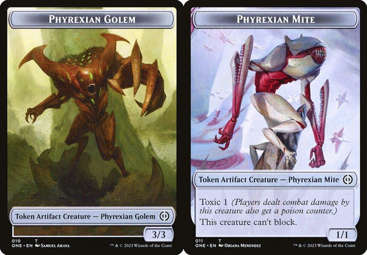 Phyrexian Golem (010) // Phyrexian Mite (011) Double-Sided Token - Foil