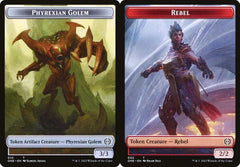 Phyrexian Golem (010) // Rebel (005) Double-Sided Token - Foil