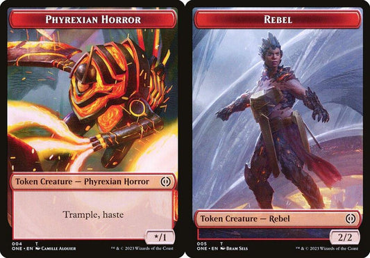 Phyrexian Horror (004) // Rebel (005) Double-Sided Token - Foil