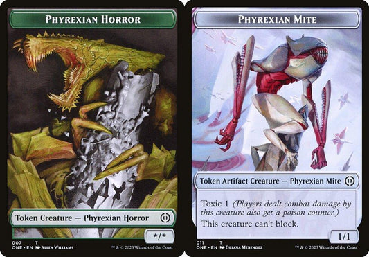 Phyrexian Horror (007) // Phyrexian Mite (011) Double-Sided Token - Foil