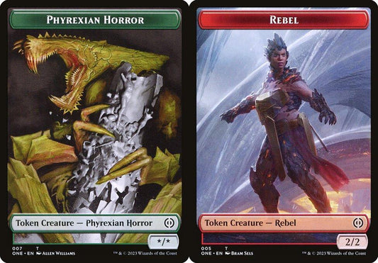 Phyrexian Horror (007) // Rebel (005) Double-Sided Token - Foil