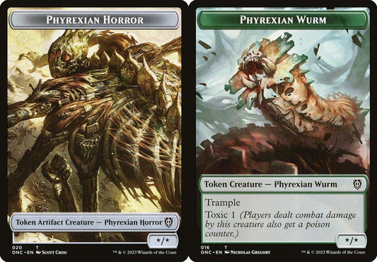 Phyrexian Horror (020) // Phyrexian Wurm (016) Double-Sided Token