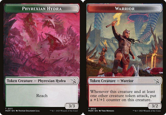 Phyrexian Hydra (0011) // Warrior (0015) Double-Sided Token - Foil