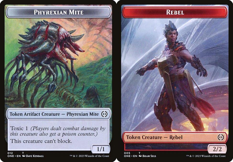 Phyrexian Mite (012) // Rebel (005) Double-Sided Token - Foil