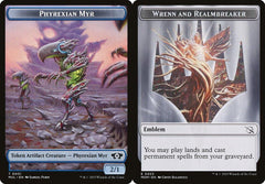 Phyrexian Myr (0001) // Wrenn and Realmbreaker Emblem (0023) Double-Sided Token - Foil