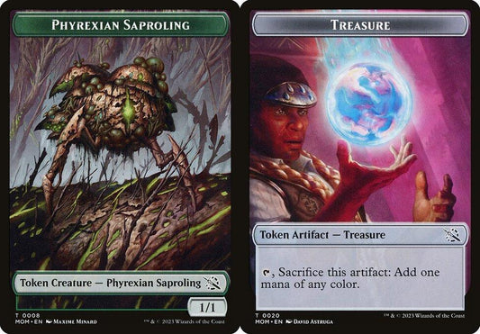 Phyrexian Saproling (0008) // Treasure (0020) Double-Sided Token - Foil