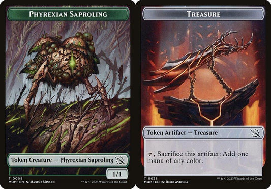 Phyrexian Saproling (0008) // Treasure (0021) Double-Sided Token - Foil