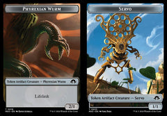 Phyrexian Wurm (0018) // Servo (0033) Double-Sided Token - Foil