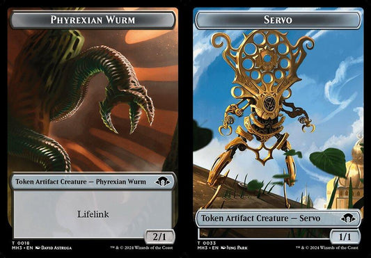 Phyrexian Wurm (0018) // Servo (0033) Double-Sided Token - Foil