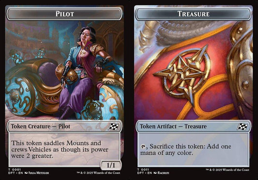 Pilot (0001) // Treasure (0011) Double-Sided Token - Foil