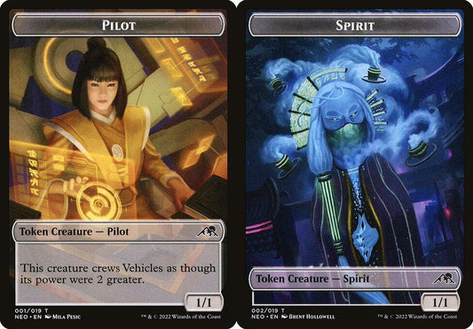 Pilot (001) // Spirit (002) Double-Sided Token - Foil