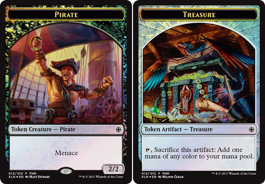 Pirate (012) // Treasure (012) Double-Sided Token (FNM) - Foil
