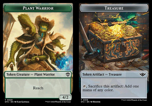 Plant Warrior (0020) // Treasure (0018) Double-Sided Token