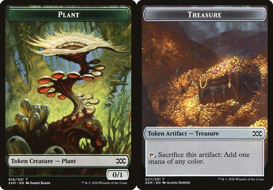 Plant (016) // Treasure (027) Double-Sided Token - Foil