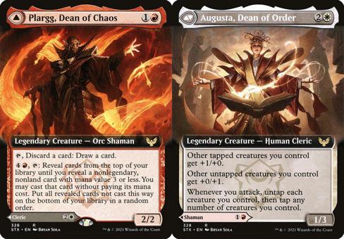 Plargg, Dean of Chaos // Augusta, Dean of Order (328) (Extended Art) - Foil