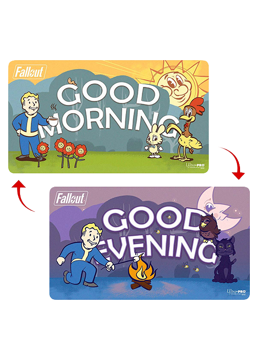 Playmat - Fallout Vault Boy Good Morning/Good Evening Double Sided Mat