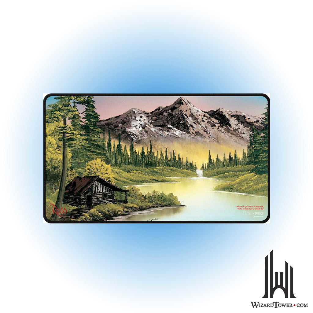 Playmat - Bob Ross - Mountain Retreat (Black Stitched)