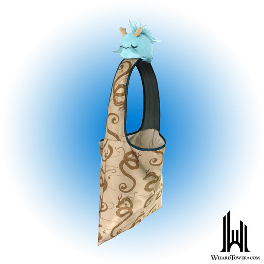 Tote Bag - Brown Dragon Map and Light Blue Dragon