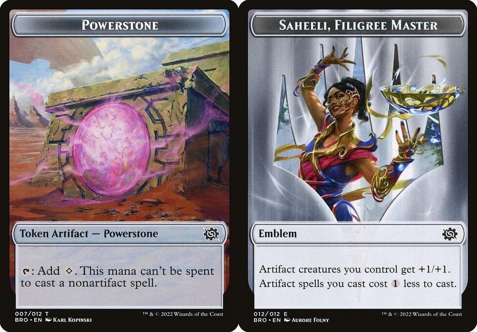 Powerstone (007) // Saheeli, Filigree Master Emblem (12) Double-Sided Token - Foil