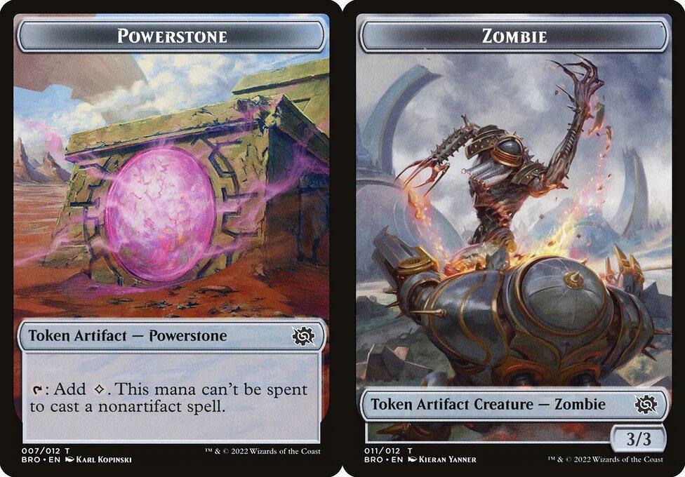 Powerstone (007) // Zombie (011) Double-Sided Token - Foil