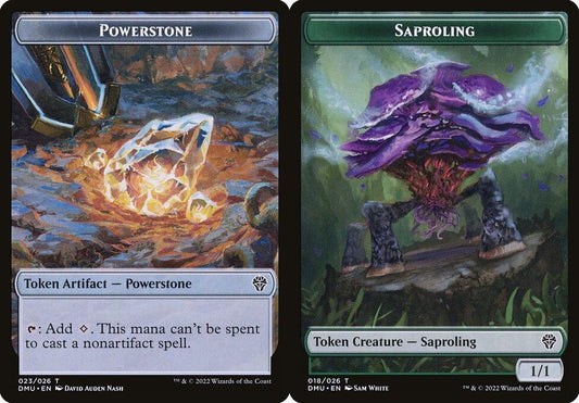 Powerstone (023) // Saproling (018) Double-Sided Token - Foil